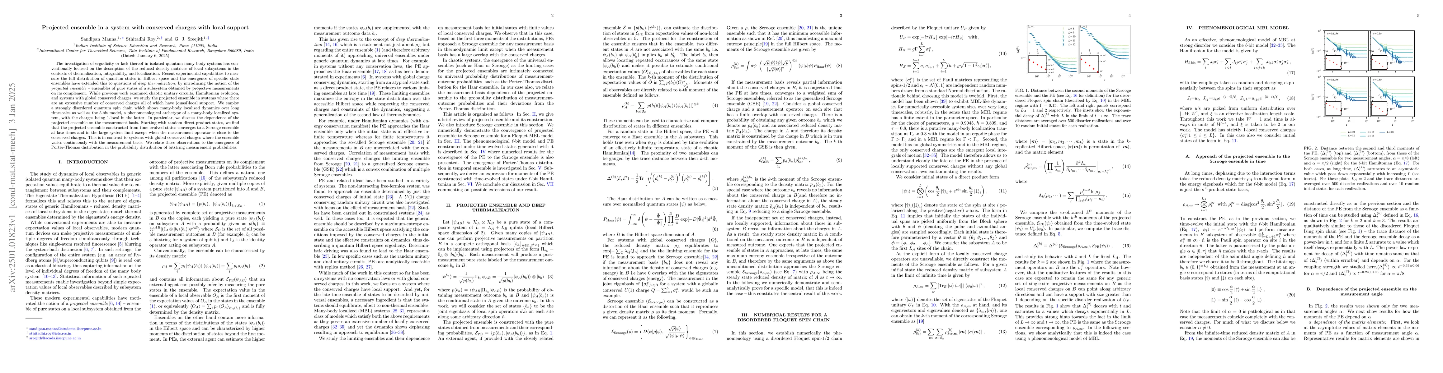 Thumbnail for Projected ensemble in a system with conserved charges with local support