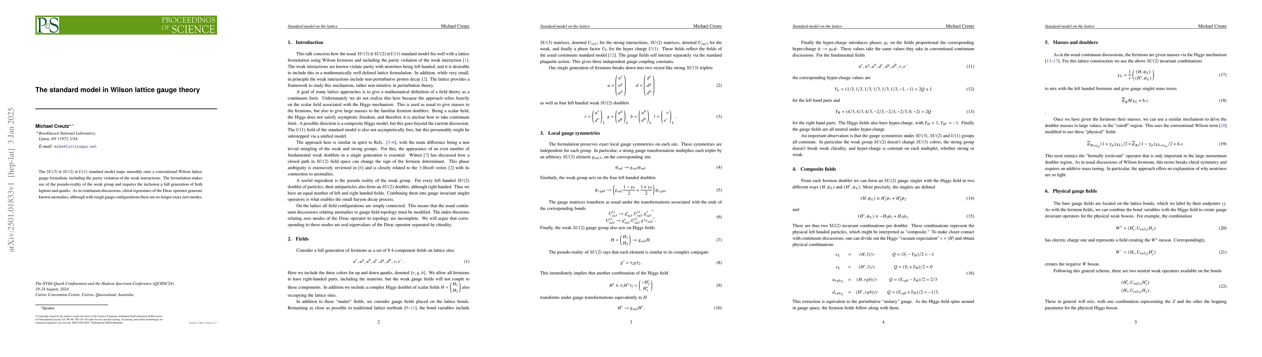 Thumbnail for The standard model in Wilson lattice gauge theory