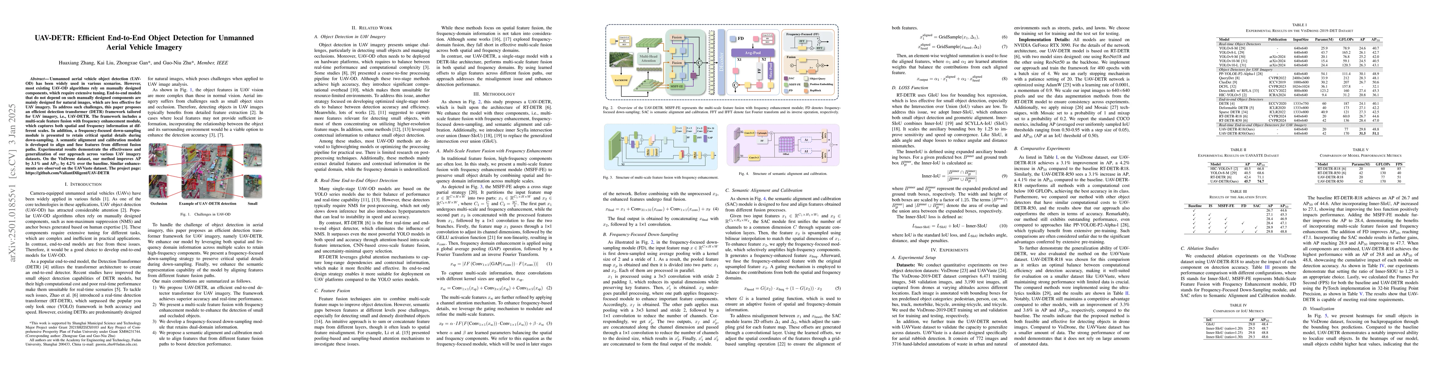 Thumbnail for UAV-DETR: Efficient End-to-End Object Detection for Unmanned Aerial
  Vehicle Imagery