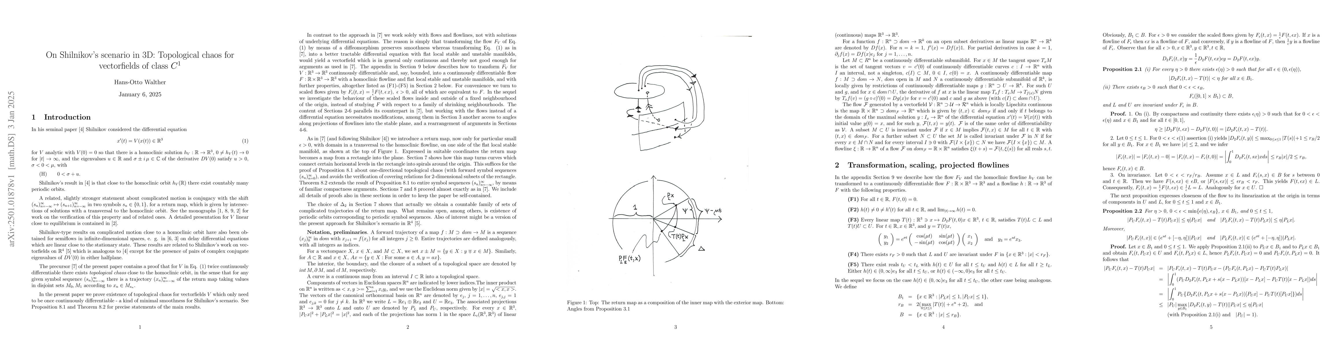 Thumbnail for On Shilnikov's scenario in 3D: Topological chaos for vectorfields of
  class $C^1$