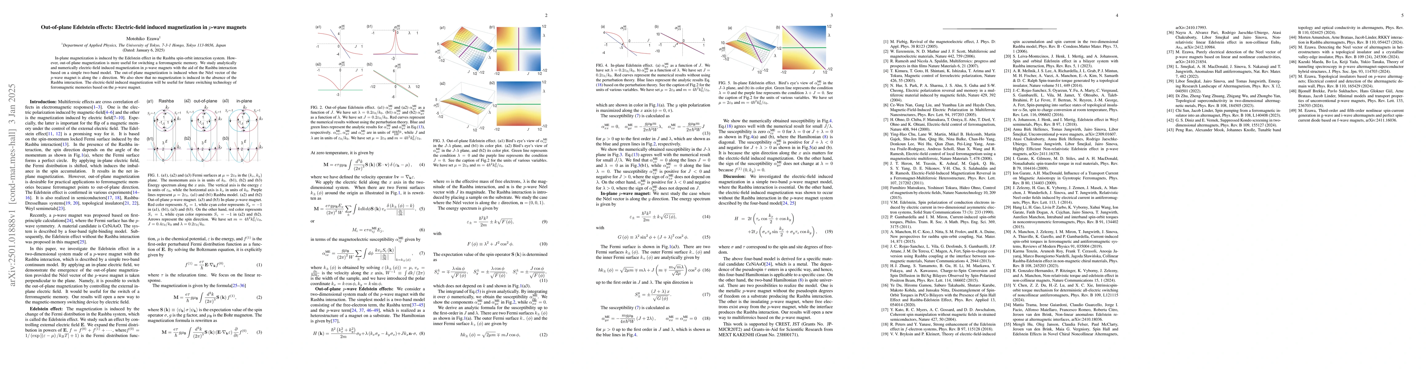 Thumbnail for Out-of-plane Edelstein effects: Electric-field induced magnetization in
  $p$-wave magnets