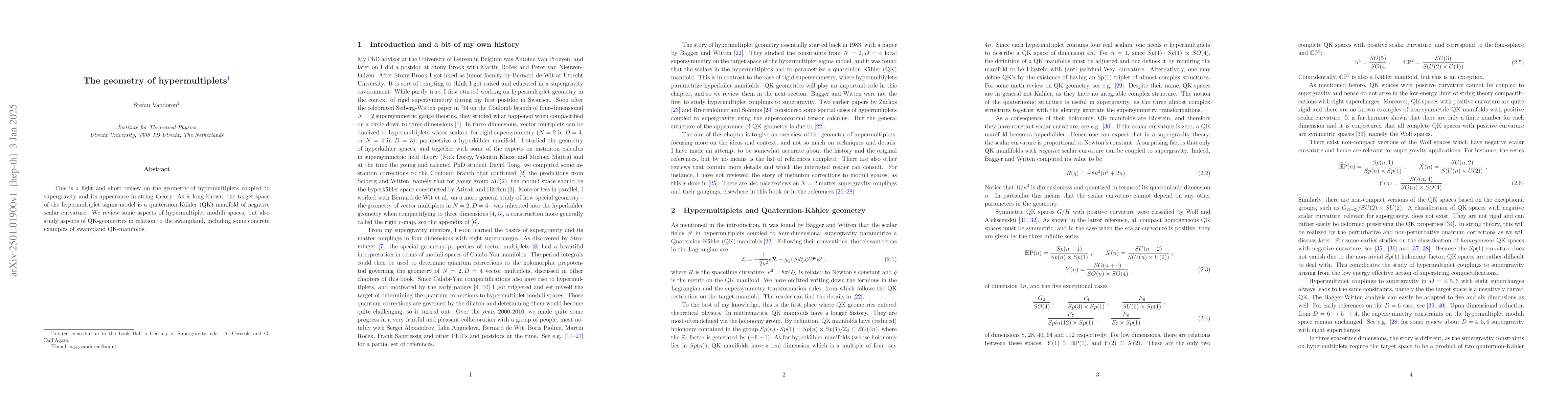 Thumbnail for The geometry of hypermultiplets