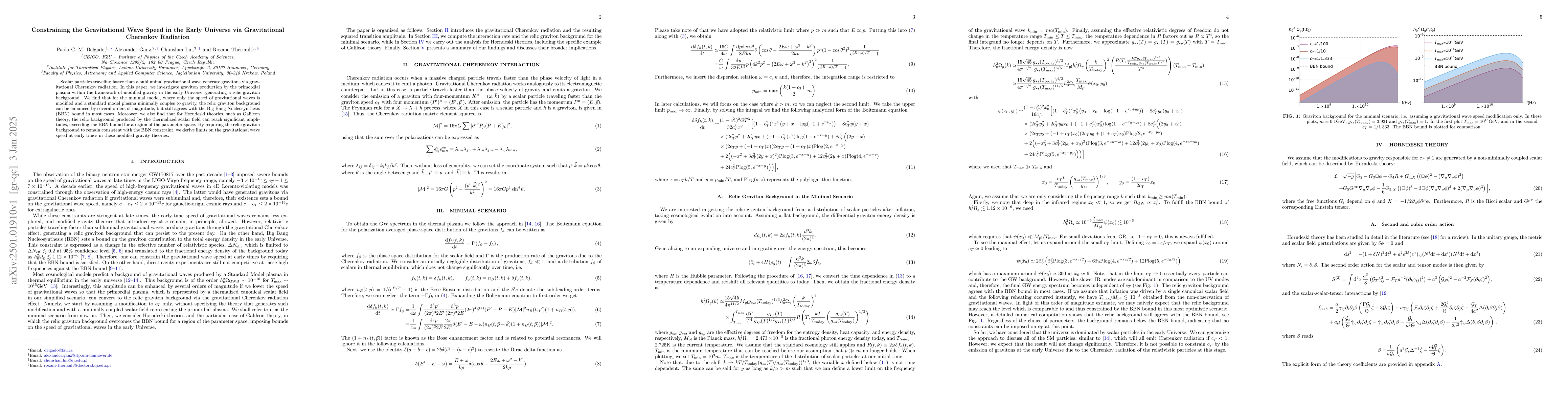 Thumbnail for Constraining the Gravitational Wave Speed in the Early Universe via
  Gravitational Cherenkov Radiation