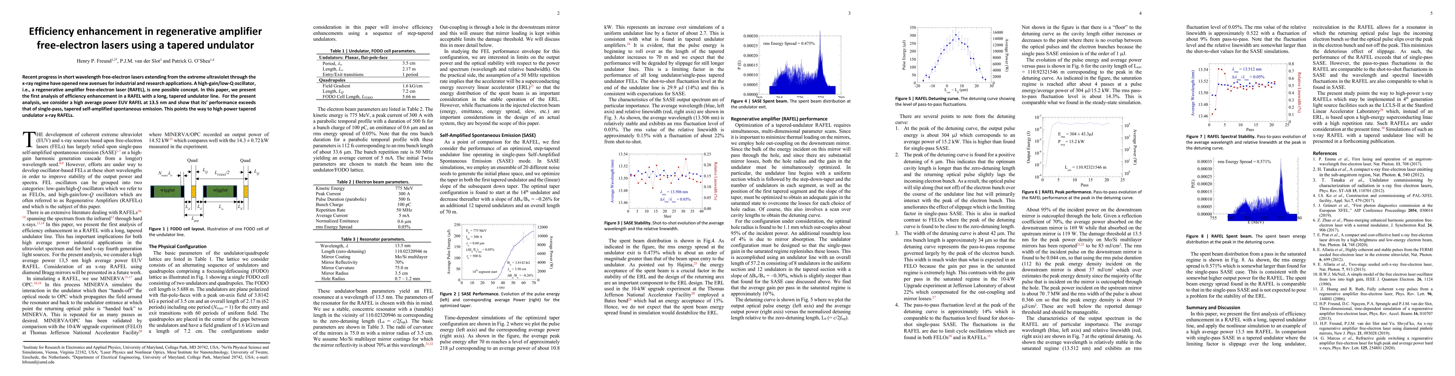 Thumbnail for Efficiency enhancement in regenerative amplifier free-electron lasers
  using a tapered undulator
