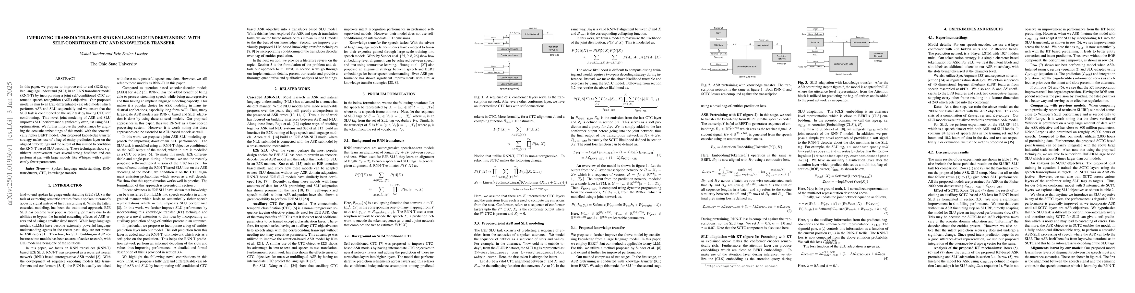 Thumbnail for Improving Transducer-Based Spoken Language Understanding with
  Self-Conditioned CTC and Knowledge Transfer