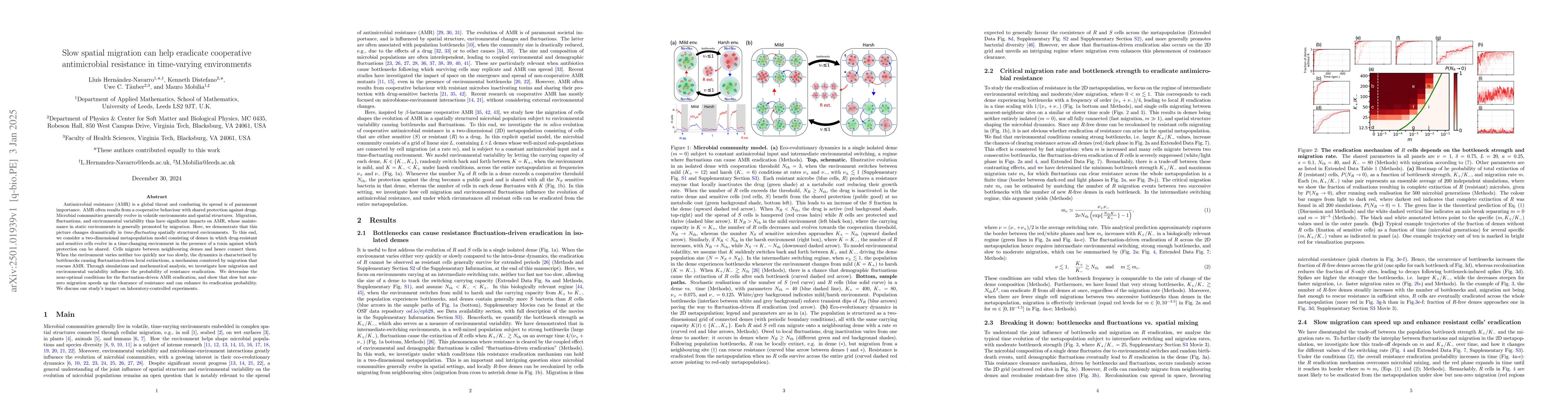 Thumbnail for Slow spatial migration can help eradicate cooperative antimicrobial
  resistance in time-varying environments