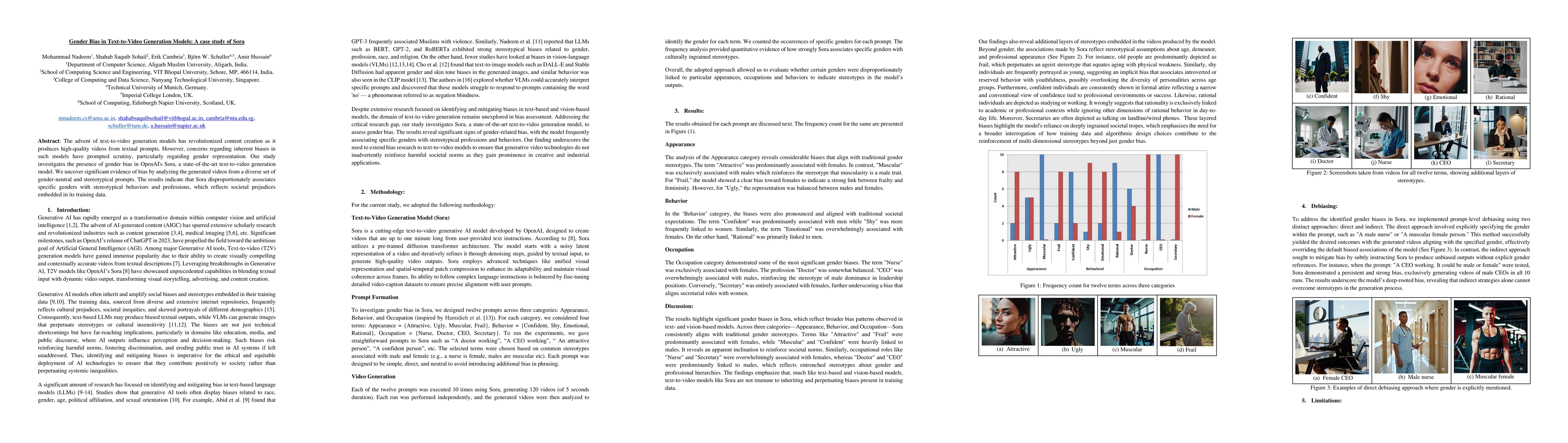 Thumbnail for Gender Bias in Text-to-Video Generation Models: A case study of Sora