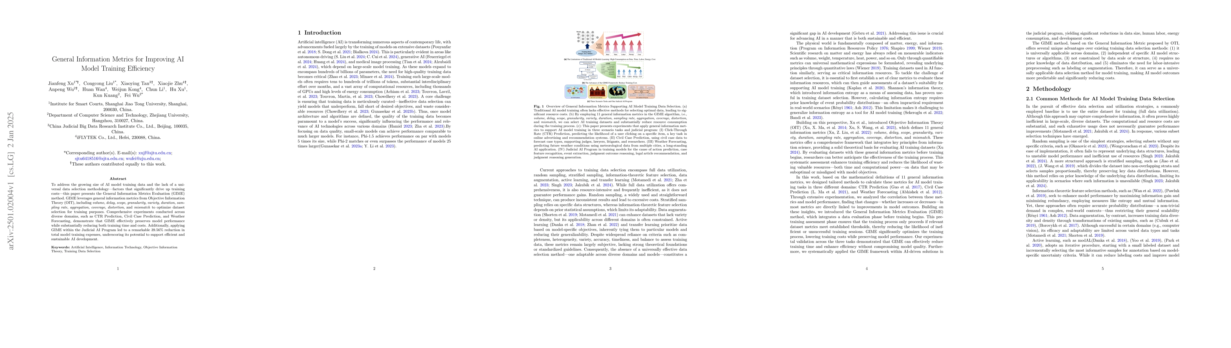 Thumbnail for General Information Metrics for Improving AI Model Training Efficiency