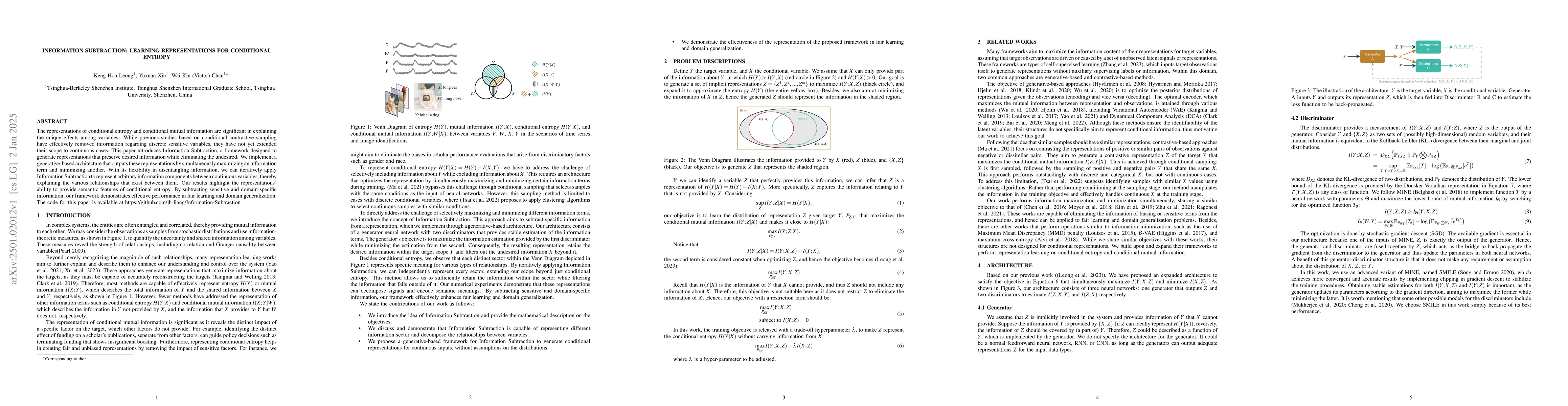 Thumbnail for Information Subtraction: Learning Representations for Conditional
  Entropy