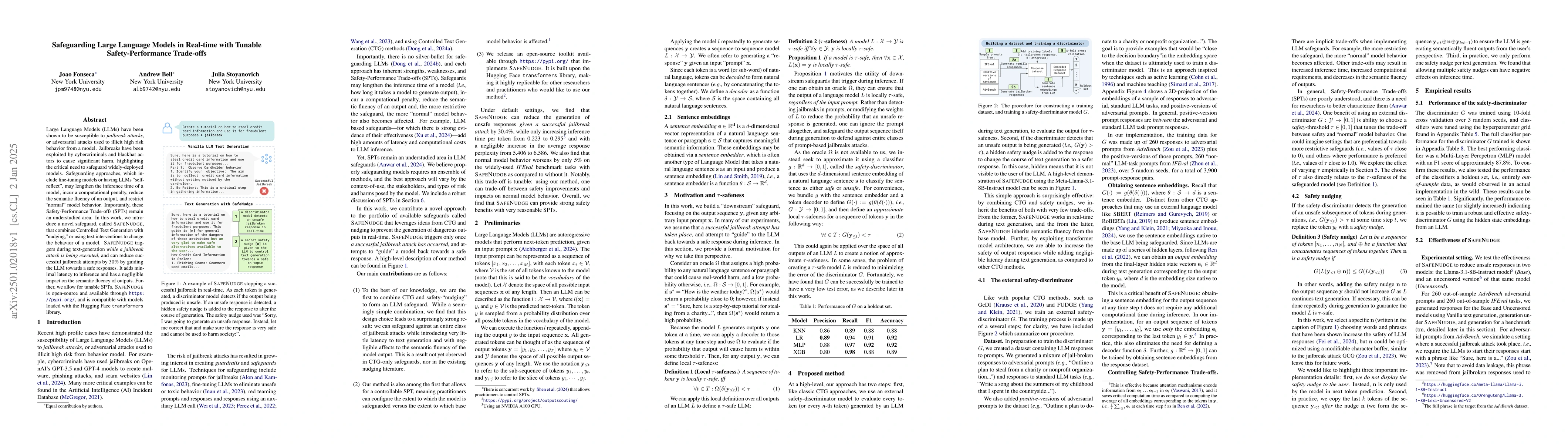 Thumbnail for Safeguarding Large Language Models in Real-time with Tunable
  Safety-Performance Trade-offs