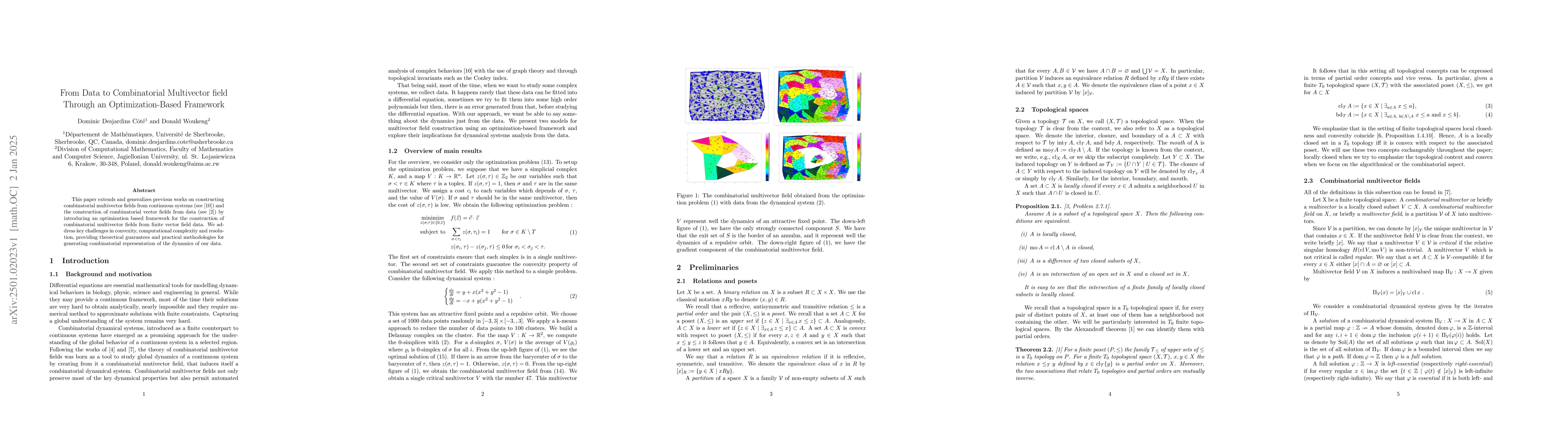 Thumbnail for From Data to Combinatorial Multivector field Through an
  Optimization-Based Framework