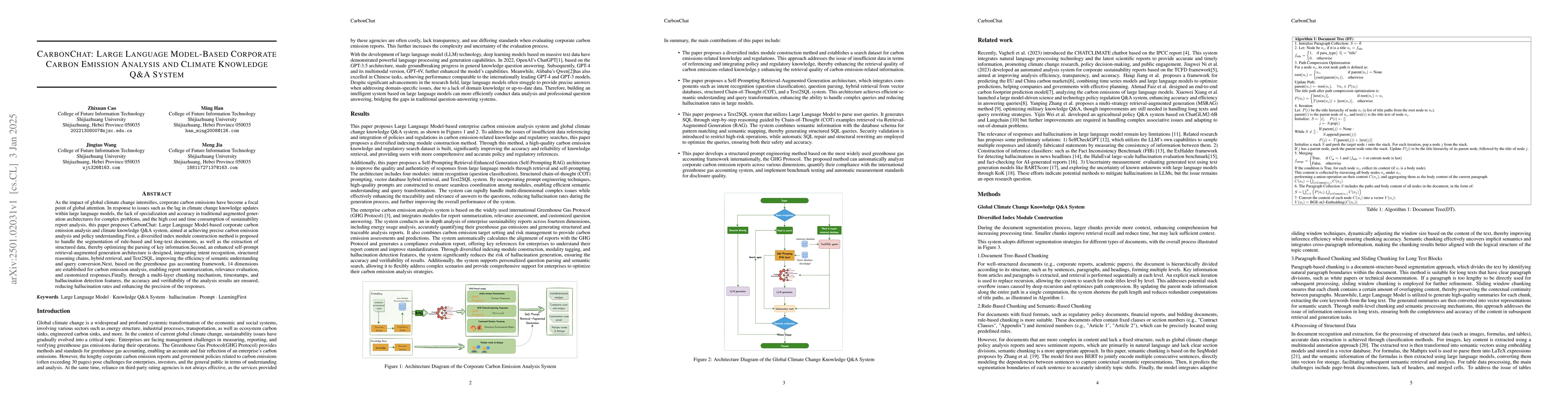 Thumbnail for CarbonChat: Large Language Model-Based Corporate Carbon Emission
  Analysis and Climate Knowledge Q&A System