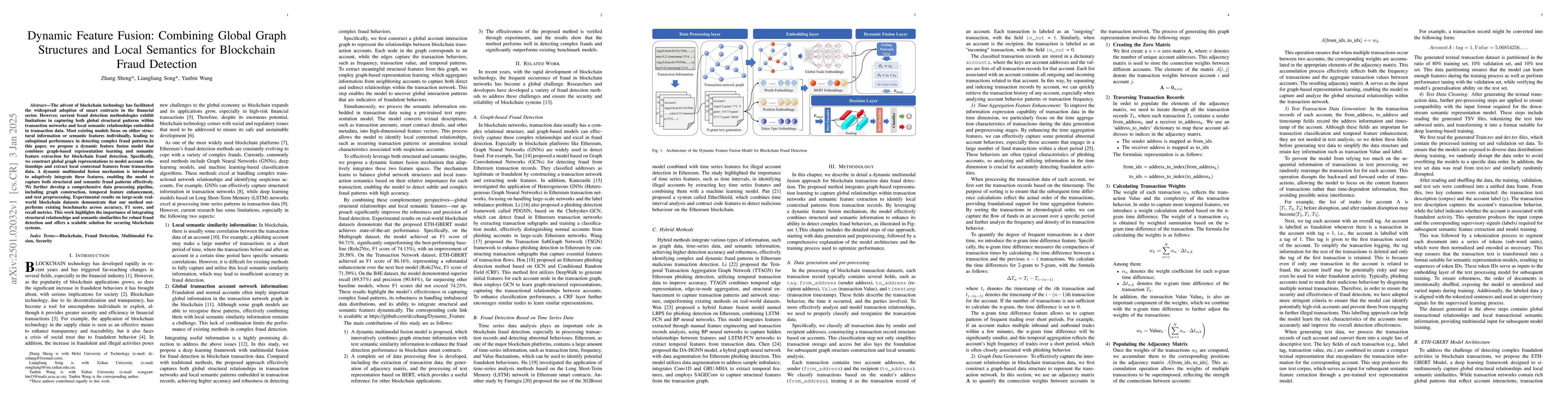 Thumbnail for Dynamic Feature Fusion: Combining Global Graph Structures and Local
  Semantics for Blockchain Fraud Detection