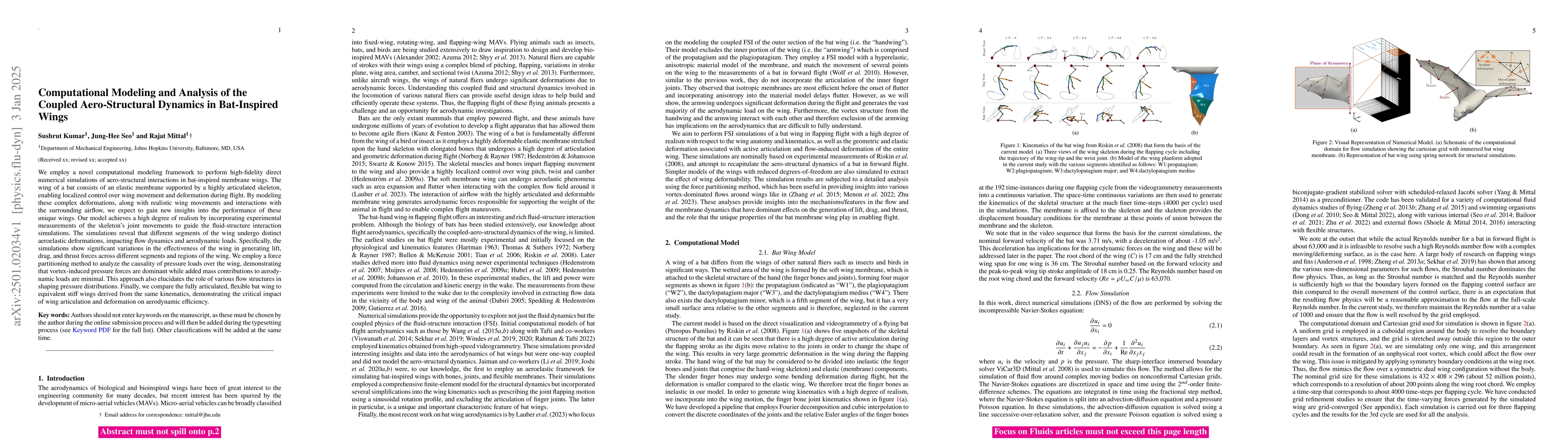 Thumbnail for Computational Modeling and Analysis of the Coupled Aero Structural
  Dynamics in Bat Inspired Wings