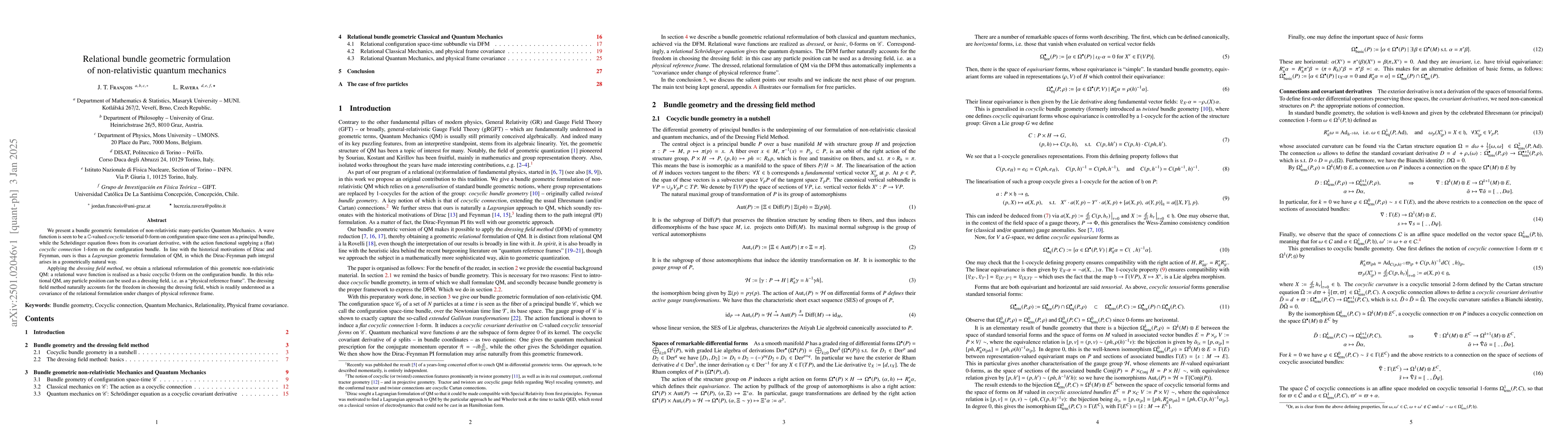 Thumbnail for Relational bundle geometric formulation of non-relativistic quantum
  mechanics