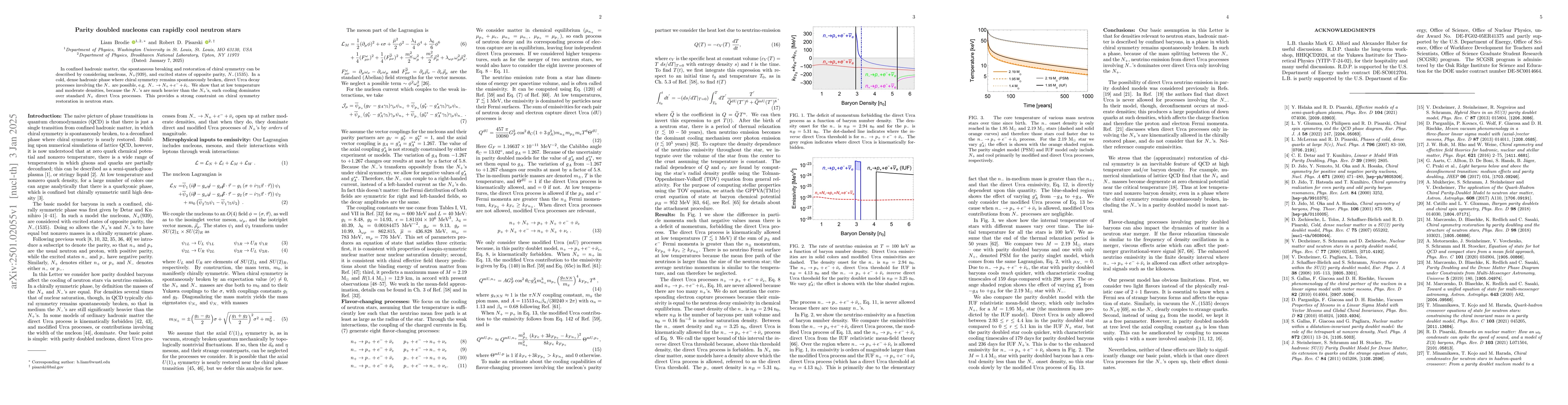Thumbnail for Parity doubled nucleons can rapidly cool neutron stars