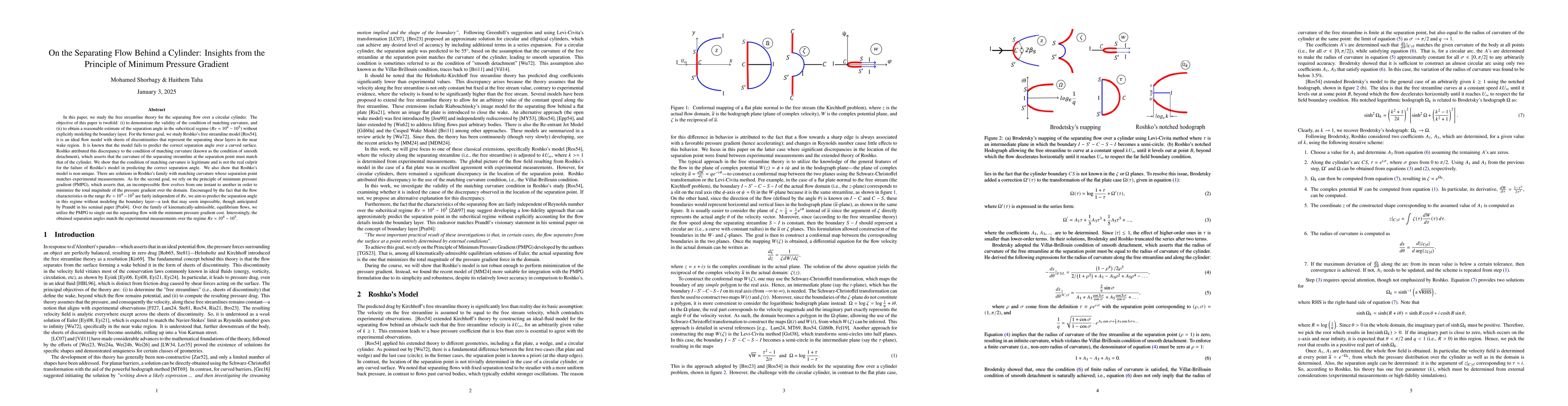 Thumbnail for On the Separating Flow Behind a Cylinder: Insights from the Principle of
  Minimum Pressure Gradient