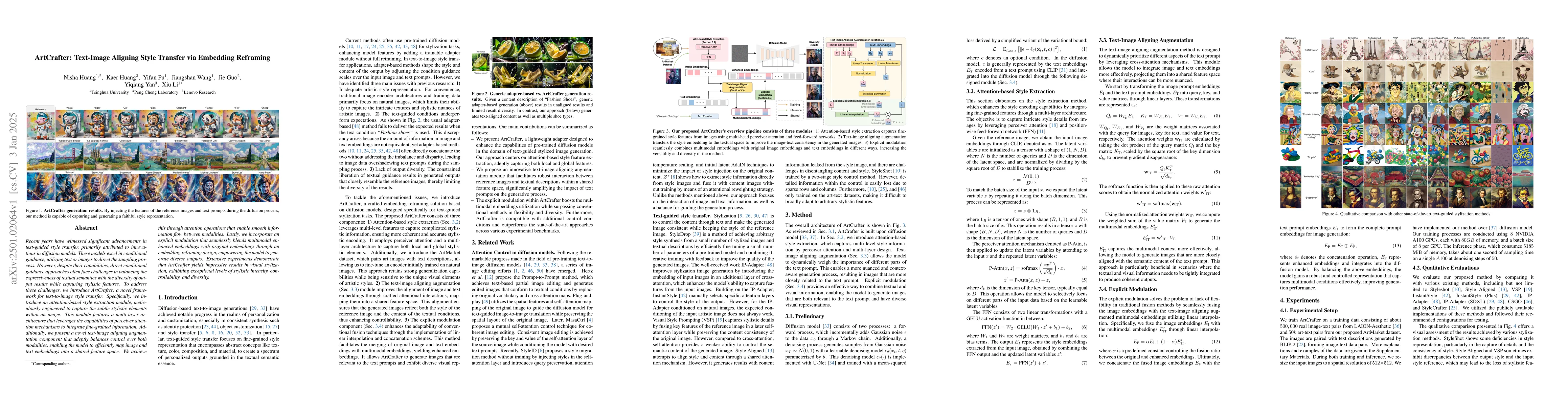 Thumbnail for ArtCrafter: Text-Image Aligning Style Transfer via Embedding Reframing