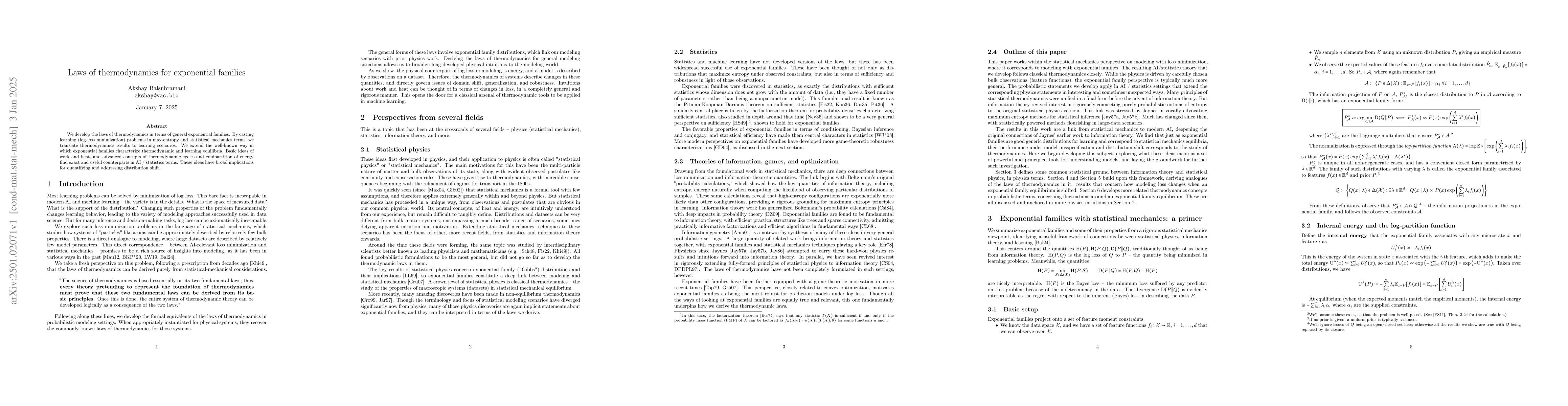 Thumbnail for Laws of thermodynamics for exponential families