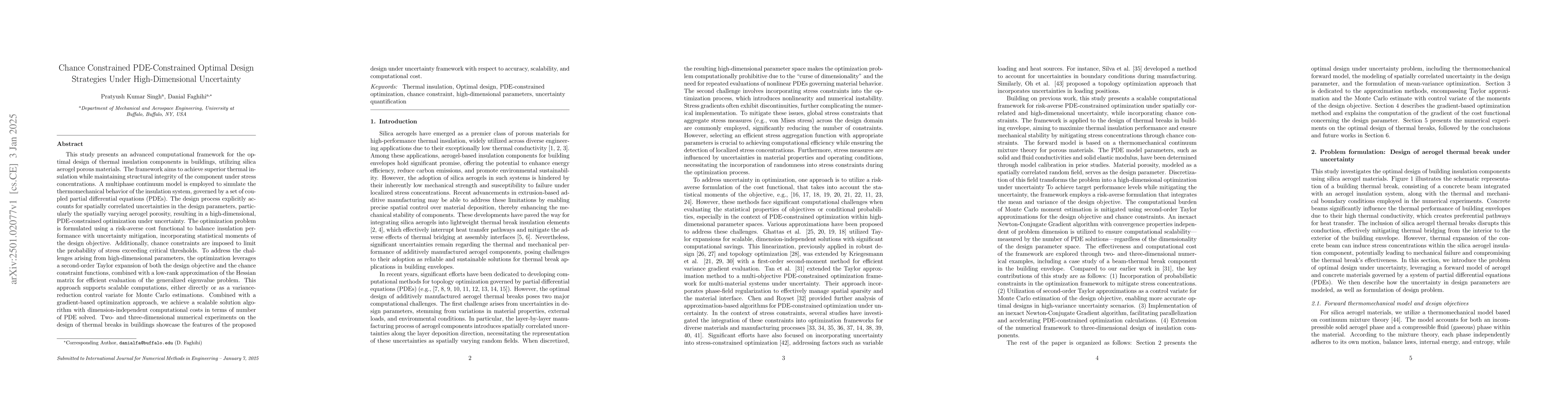Thumbnail for Chance Constrained PDE-Constrained Optimal Design Strategies Under
  High-Dimensional Uncertainty