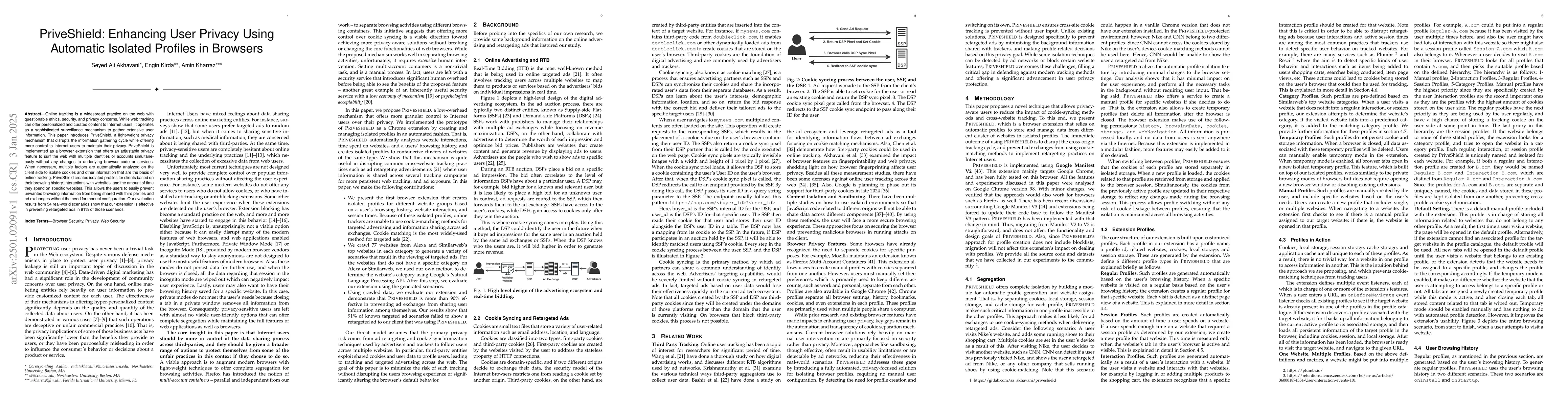 Thumbnail for PriveShield: Enhancing User Privacy Using Automatic Isolated Profiles in
  Browsers