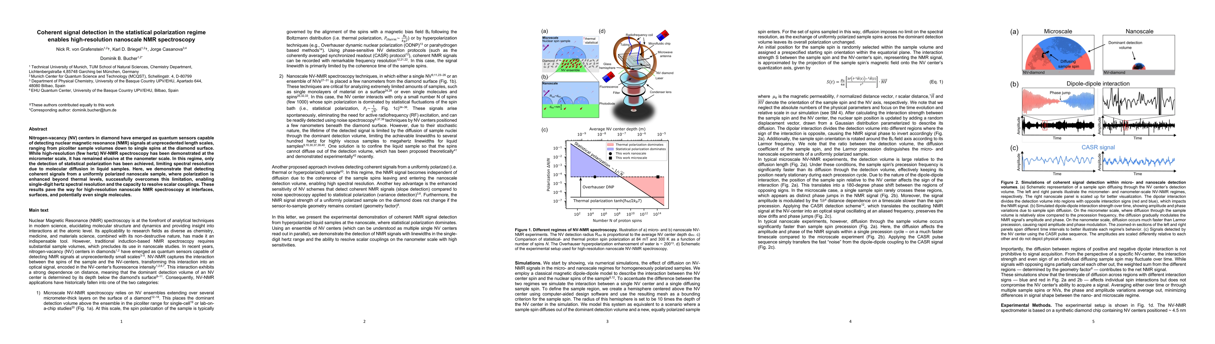 Thumbnail for Coherent signal detection in the statistical polarization regime enables
  high-resolution nanoscale NMR spectroscopy