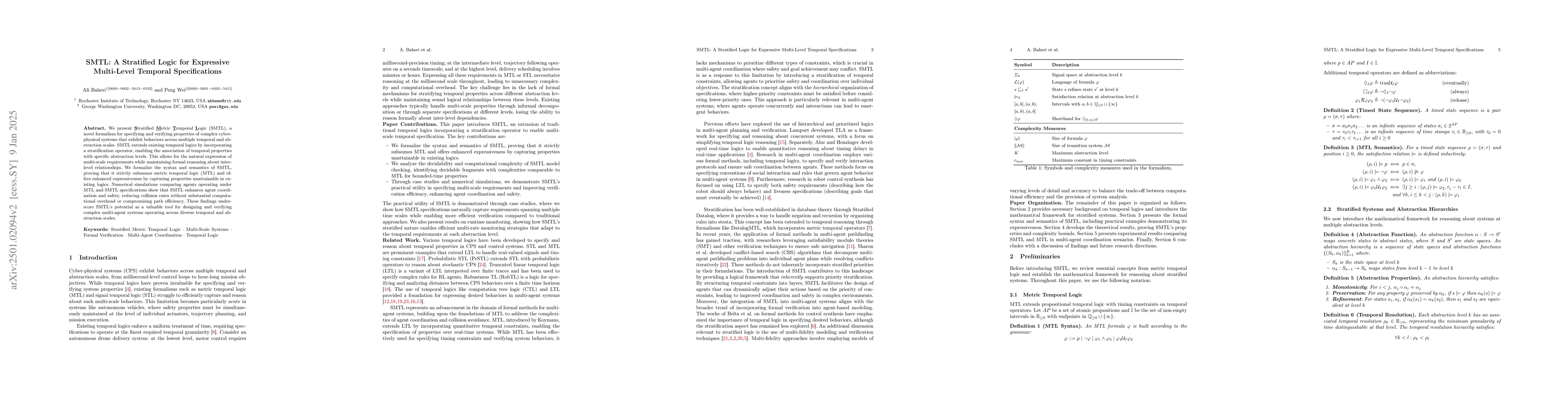 Thumbnail for SMTL: A Stratified Logic for Expressive Multi-Level Temporal
  Specifications