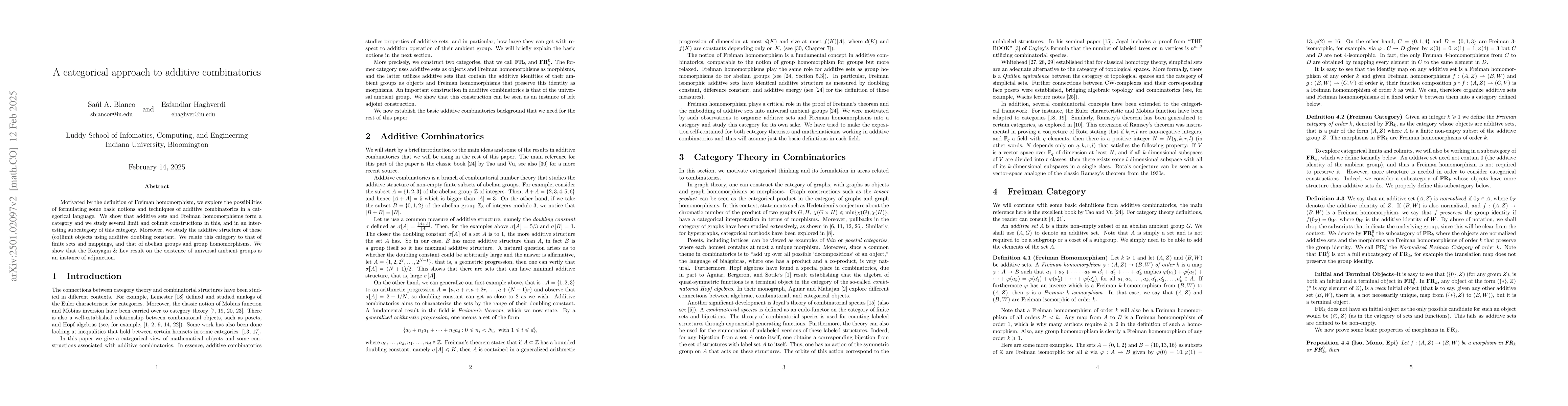 Thumbnail for A categorical approach to additive combinatorics