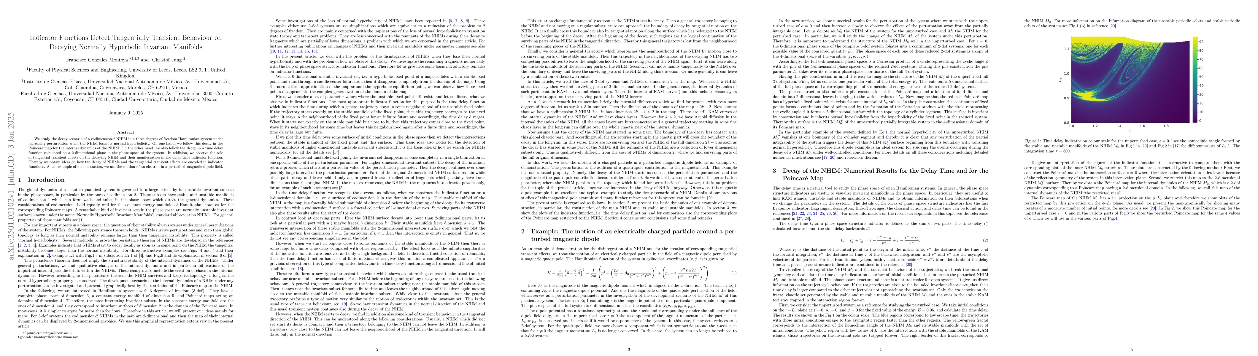 Thumbnail for Indicator Functions Detect Tangentially Transient Behaviour on Decaying
  Normally Hyperbolic Invariant Manifolds