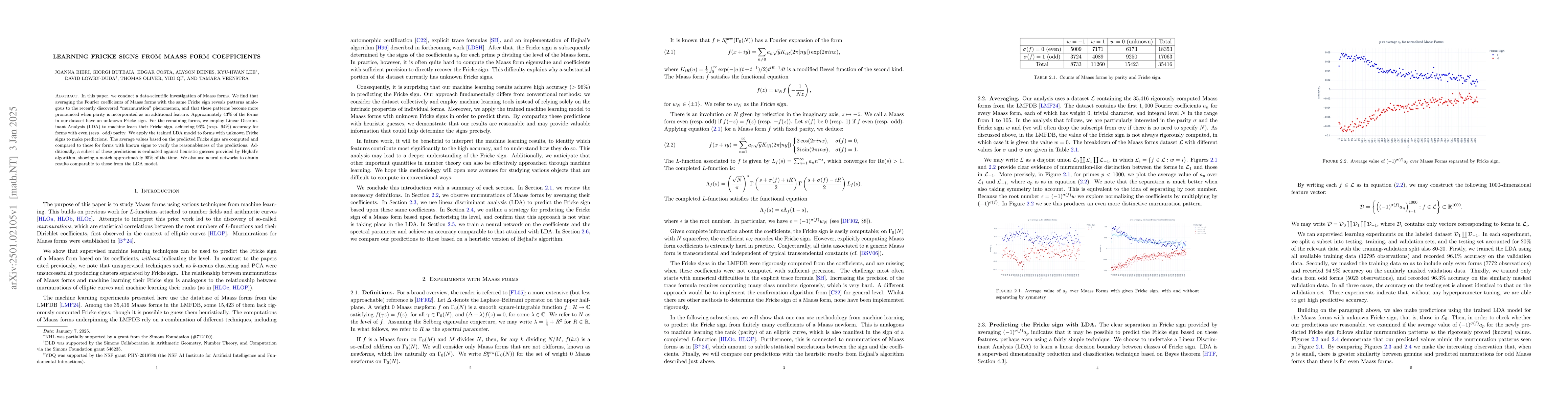 Thumbnail for Learning Fricke signs from Maass form Coefficients