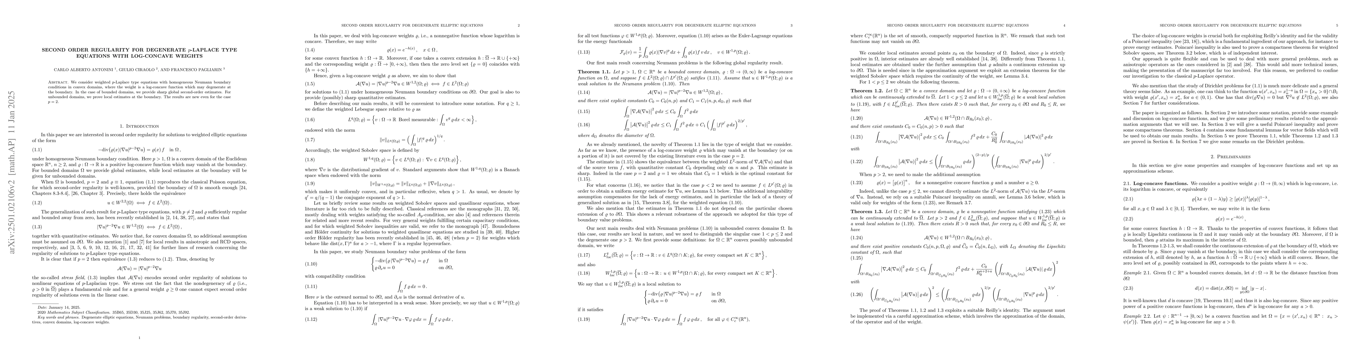 Thumbnail for Global second order regularity for degenerate p-Laplace type equations
  with log-concave weights