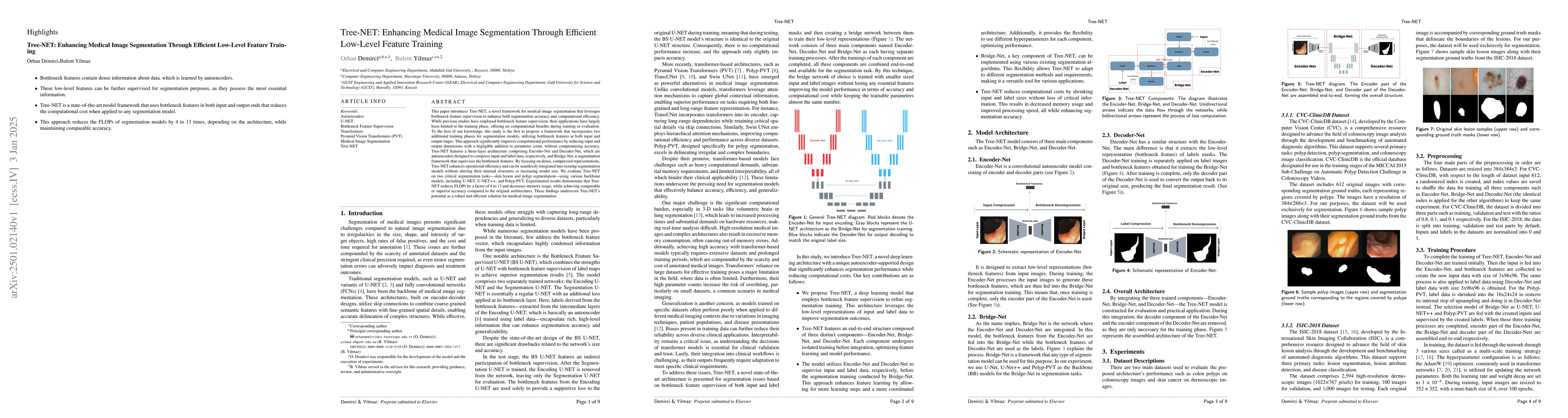 Thumbnail for Tree-NET: Enhancing Medical Image Segmentation Through Efficient
  Low-Level Feature Training