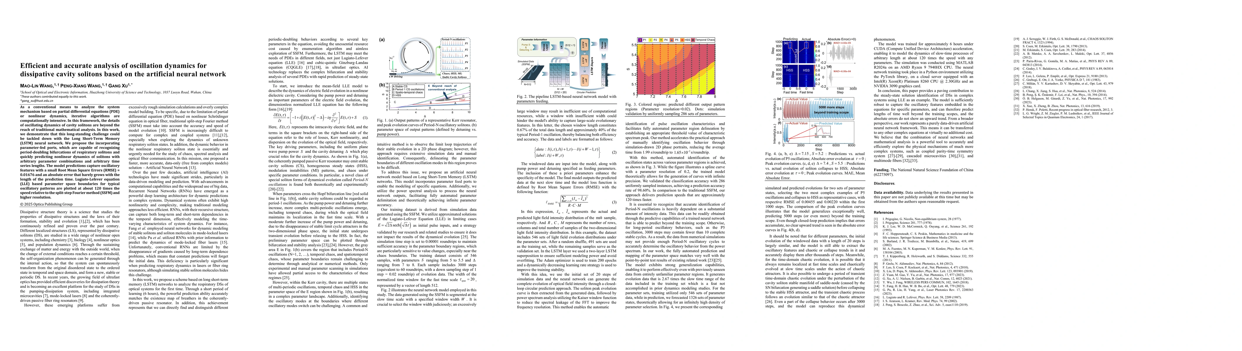 Thumbnail for Efficient and accurate analysis of oscillation dynamics for dissipative
  cavity solitons based on the artificial neural network