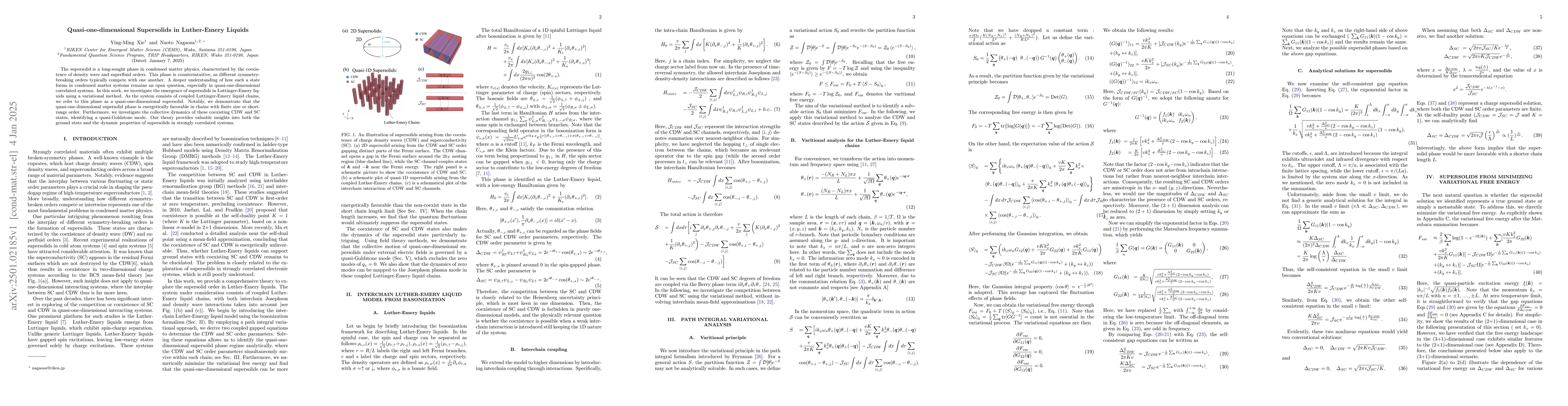 Thumbnail for Quasi-one-dimensional Supersolids in Luther-Emery Liquids