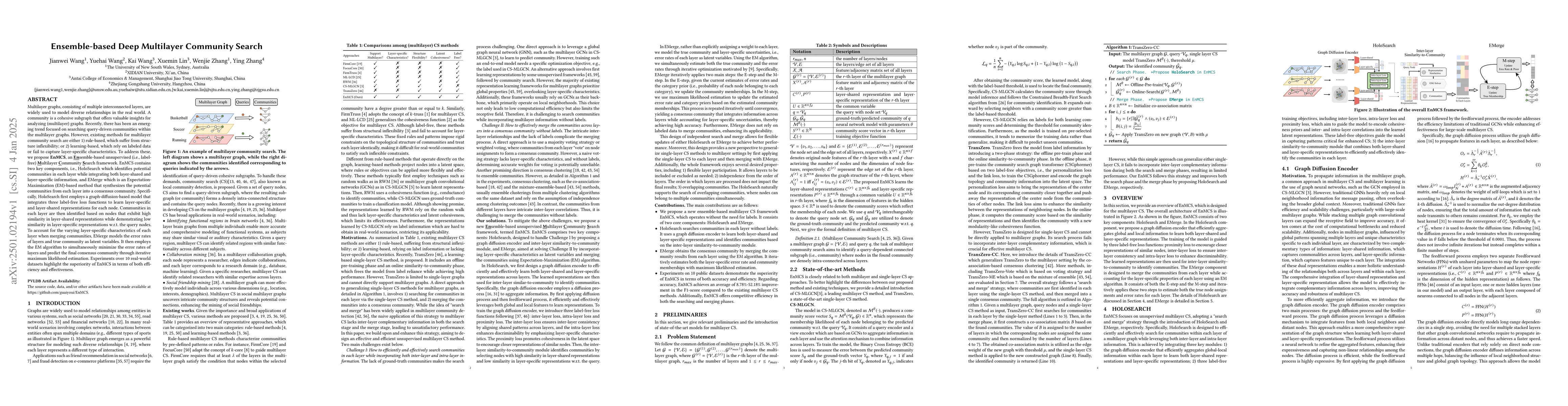 Thumbnail for Ensemble-based Deep Multilayer Community Search