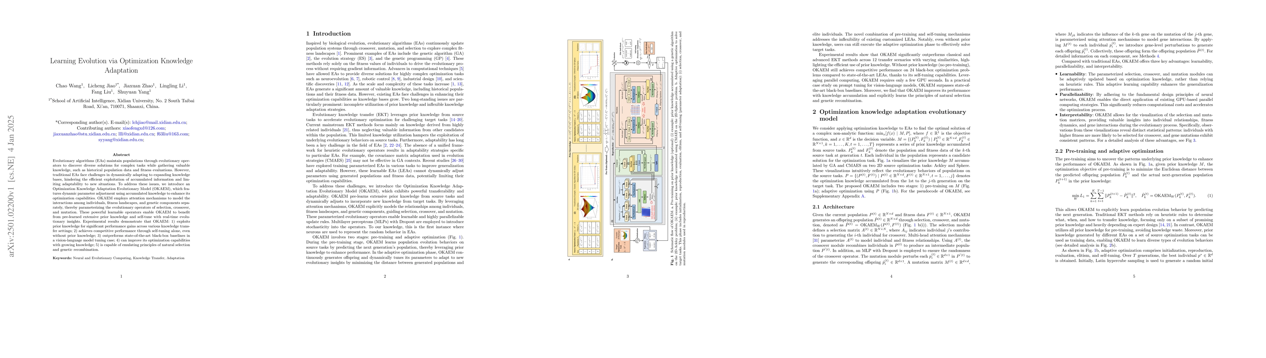 Thumbnail for Learning Evolution via Optimization Knowledge Adaptation