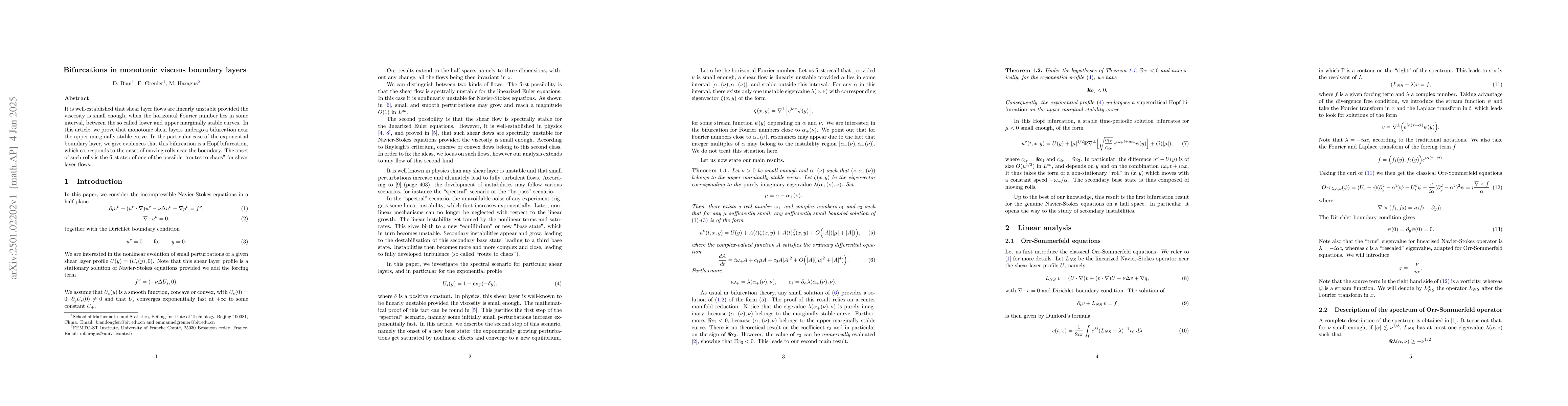 Thumbnail for Bifurcations in monotonic viscous boundary layers
