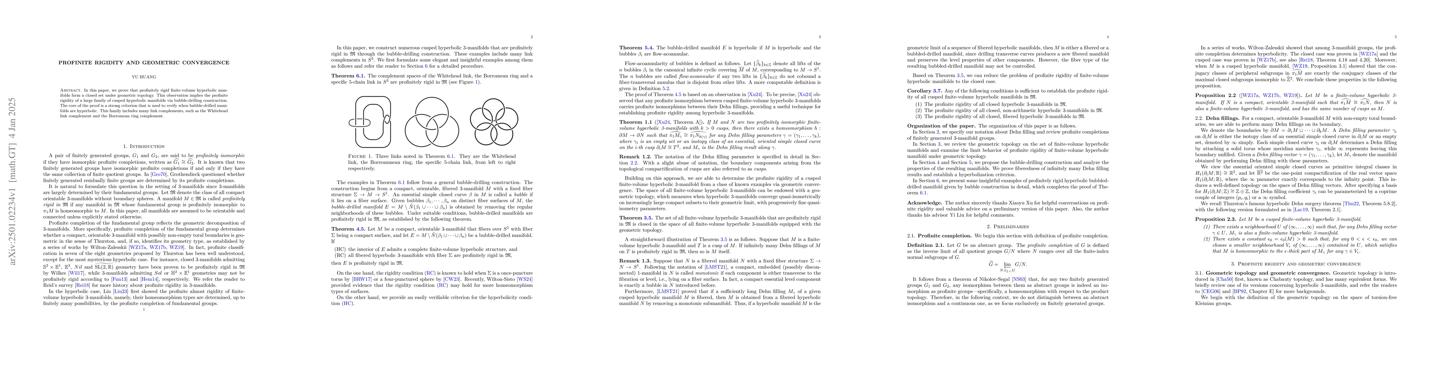 Thumbnail for Profinite rigidity and geometric convergence