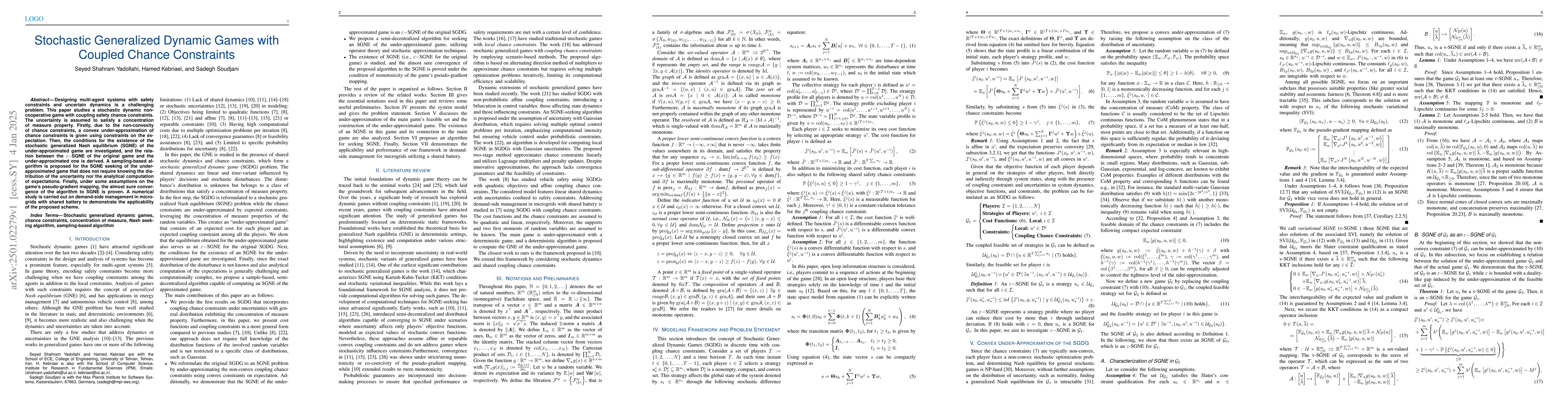 Thumbnail for Stochastic Generalized Dynamic Games with Coupled Chance Constraints