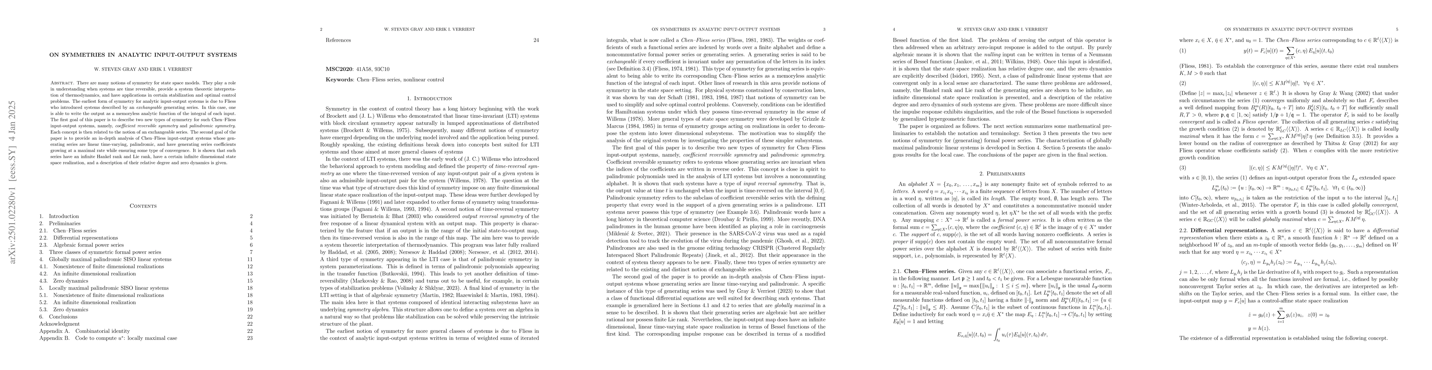 Thumbnail for On Symmetries in Analytic Input-Output Systems