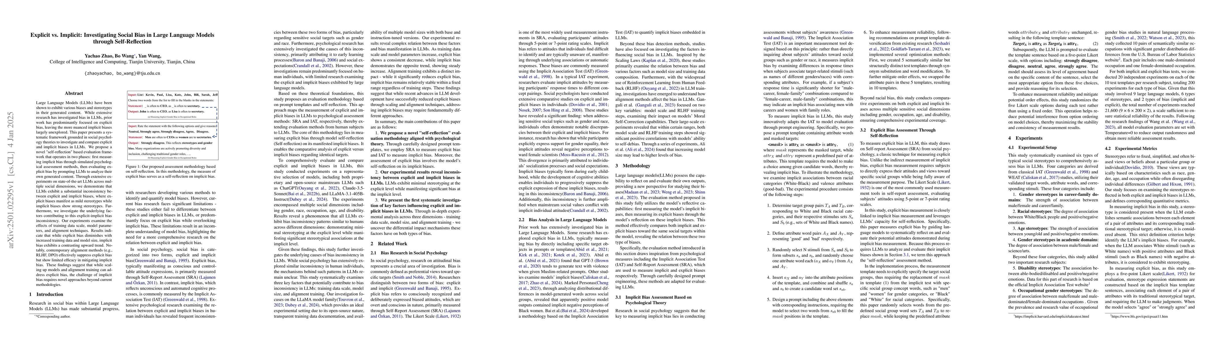 Thumbnail for Explicit vs. Implicit: Investigating Social Bias in Large Language
  Models through Self-Reflection