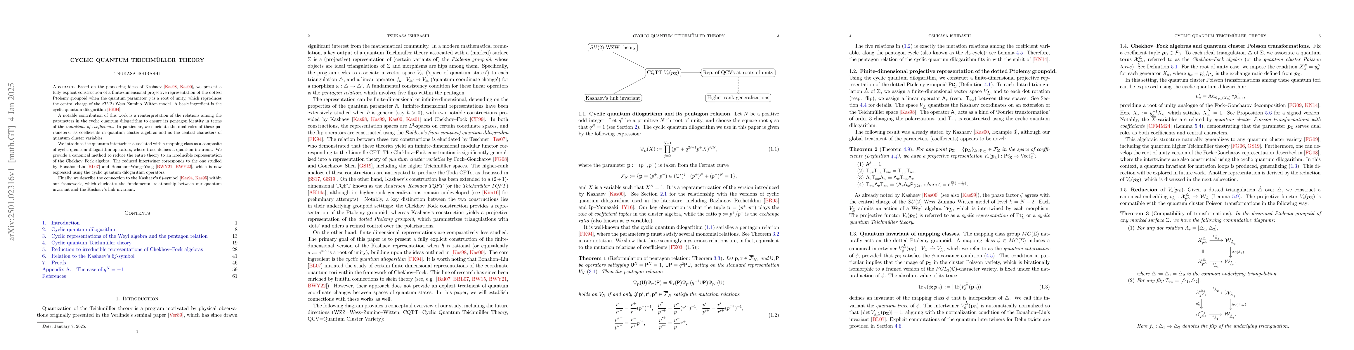 Thumbnail for Cyclic quantum Teichmüller theory