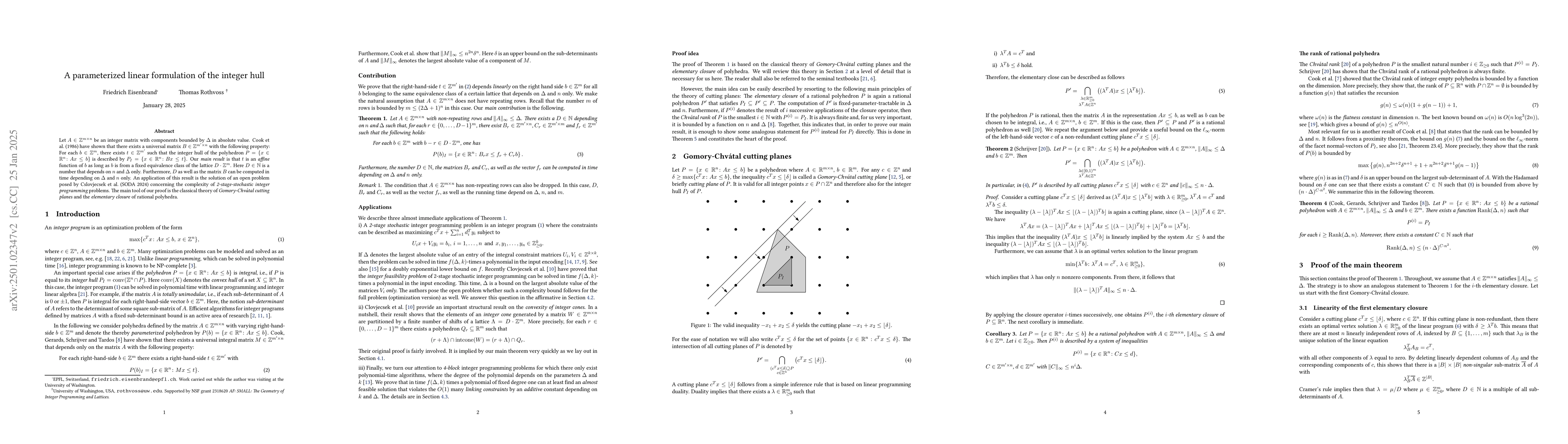 Thumbnail for A parameterized linear formulation of the integer hull