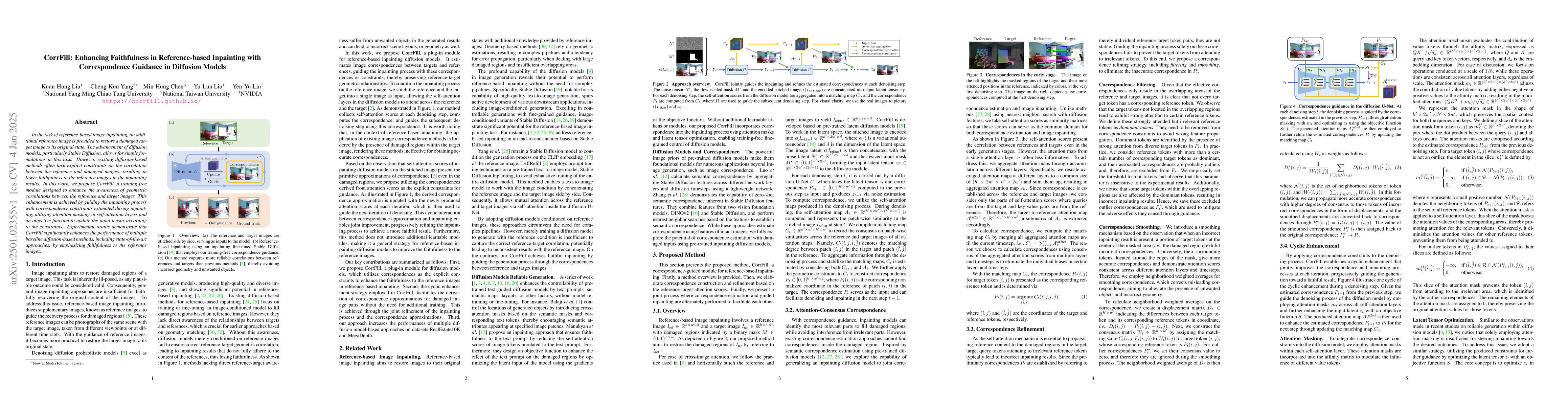 Thumbnail for CorrFill: Enhancing Faithfulness in Reference-based Inpainting with
  Correspondence Guidance in Diffusion Models