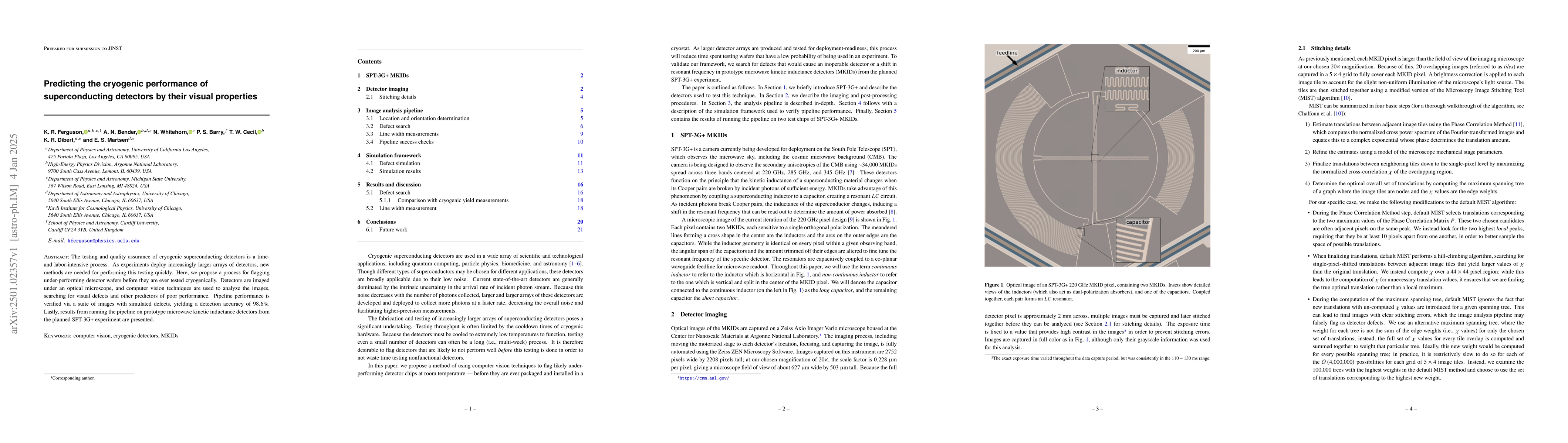 Thumbnail for Predicting the cryogenic performance of superconducting detectors by
  their visual properties