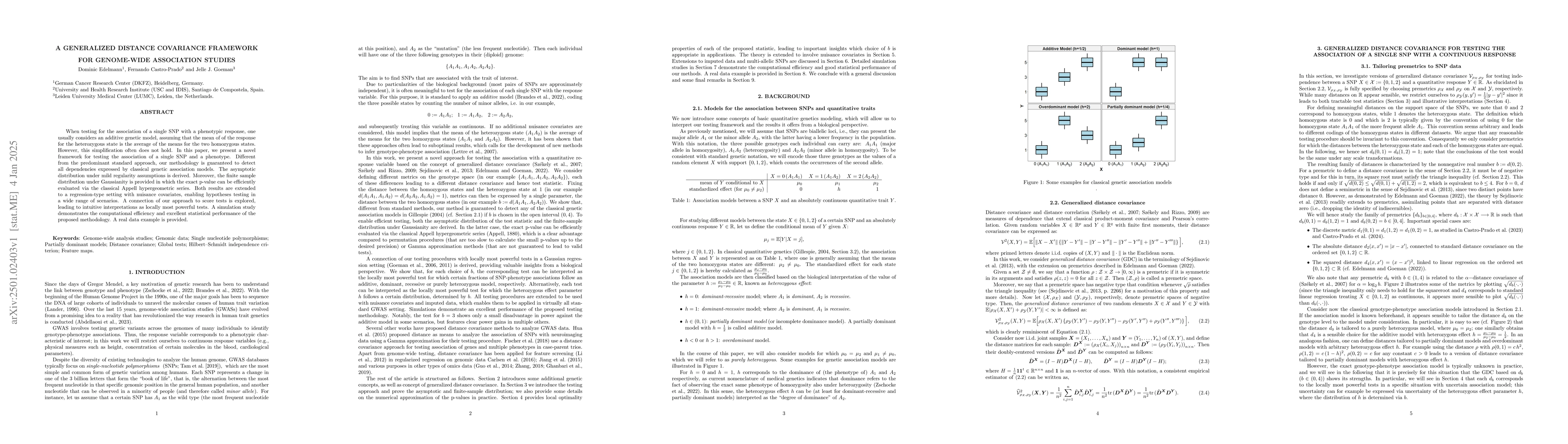 Thumbnail for A generalized distance covariance framework for genome-wide association
  studies