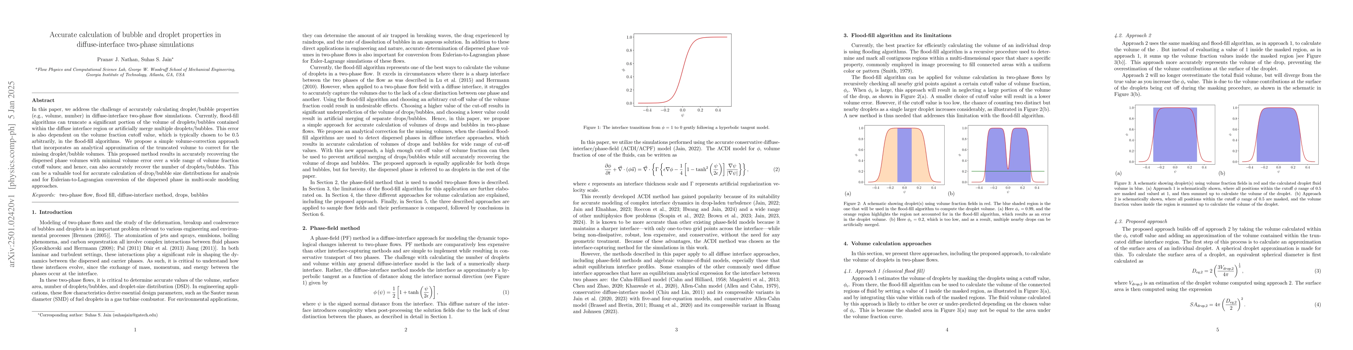 Thumbnail for Accurate calculation of bubble and droplet properties in
  diffuse-interface two-phase simulations