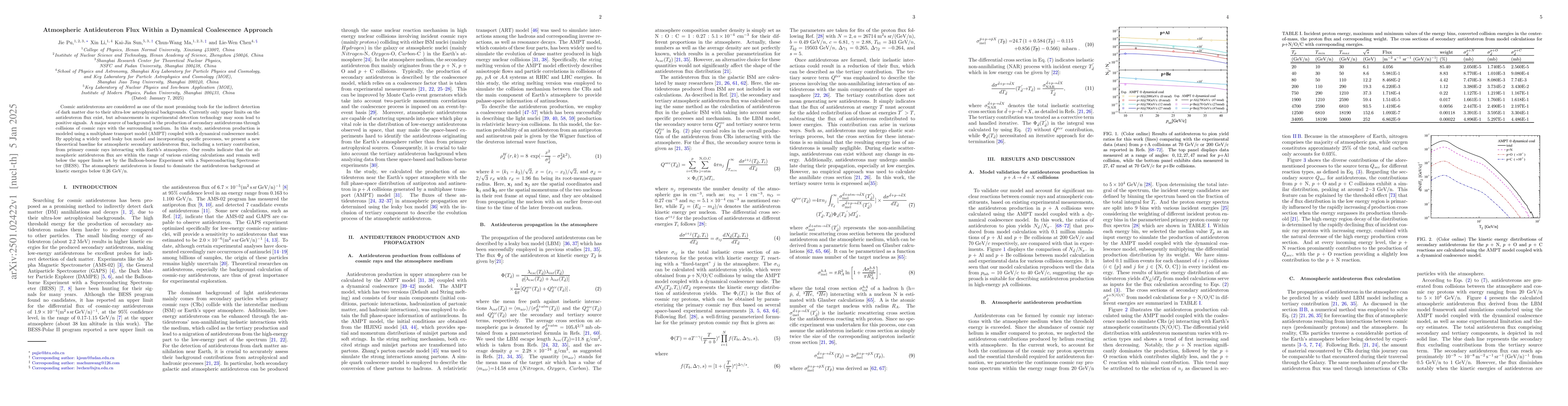 Thumbnail for Atmospheric Antideuteron Flux Within a Dynamical Coalescence Approach