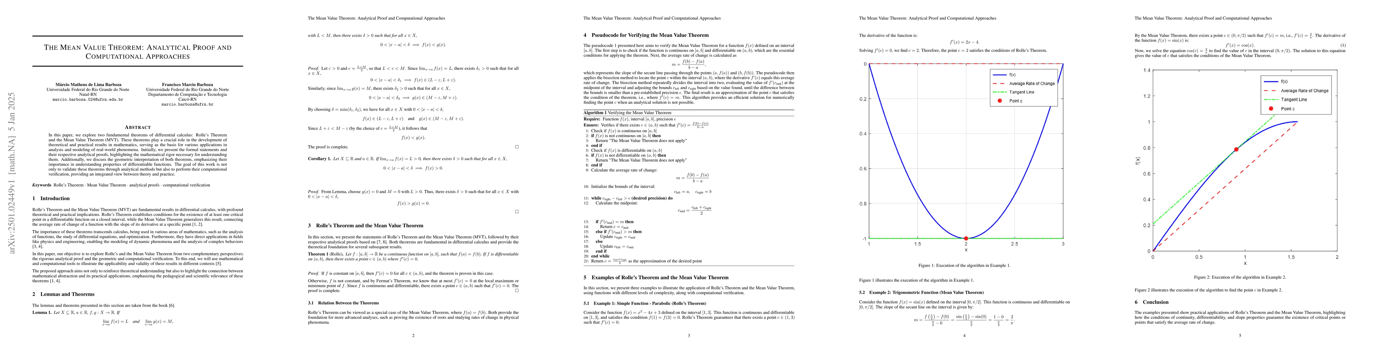 Thumbnail for The Mean Value Theorem: Analytical Proof and Computational Approaches