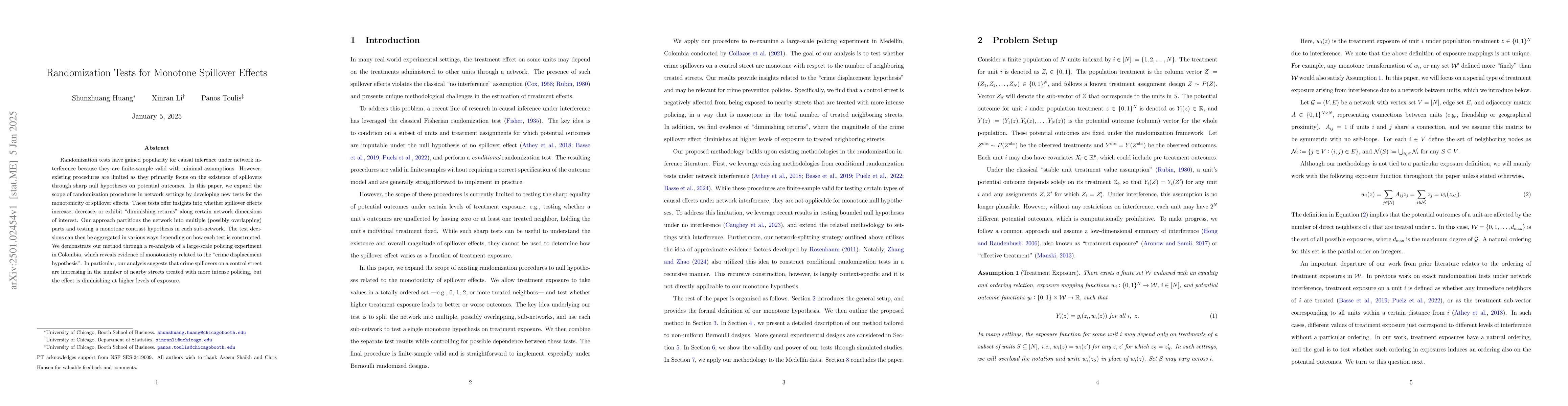 Thumbnail for Randomization Tests for Monotone Spillover Effects